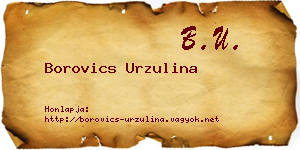 Borovics Urzulina névjegykártya